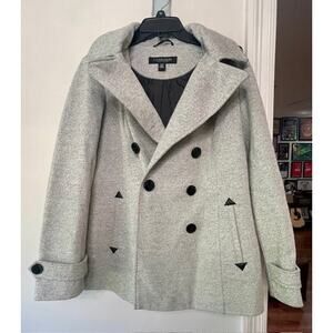 Women's Gray Peacoat - Size Large